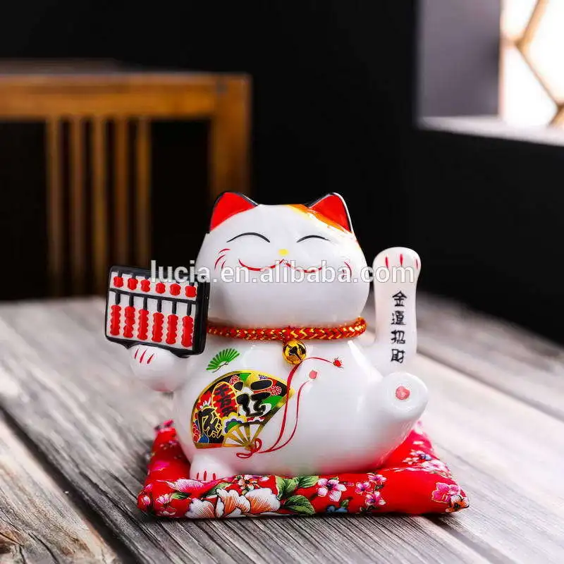 2020 Лидер продаж партиями по 6 дюймов Lucky Cat развевающийся манэки-нэко \ керамика для оптовой