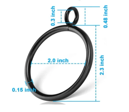 Factory wholesale black curtain ring rust-proof moisture-proof curtain ring metal curtain ring