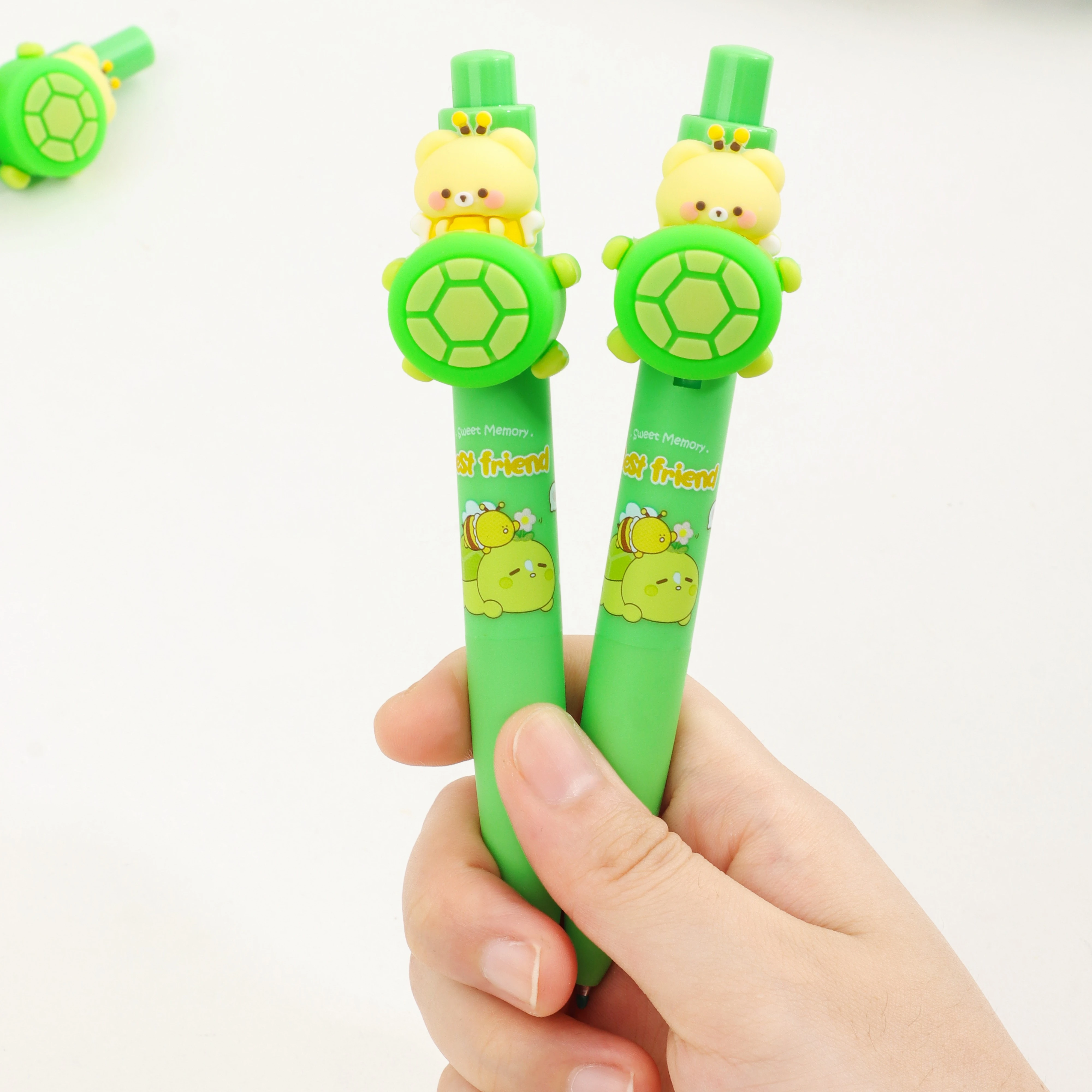 KUKI Creative Novelty Gift Plastic Decorative DIY Beaded Pens Ballpoint Gradient Turtle Pens