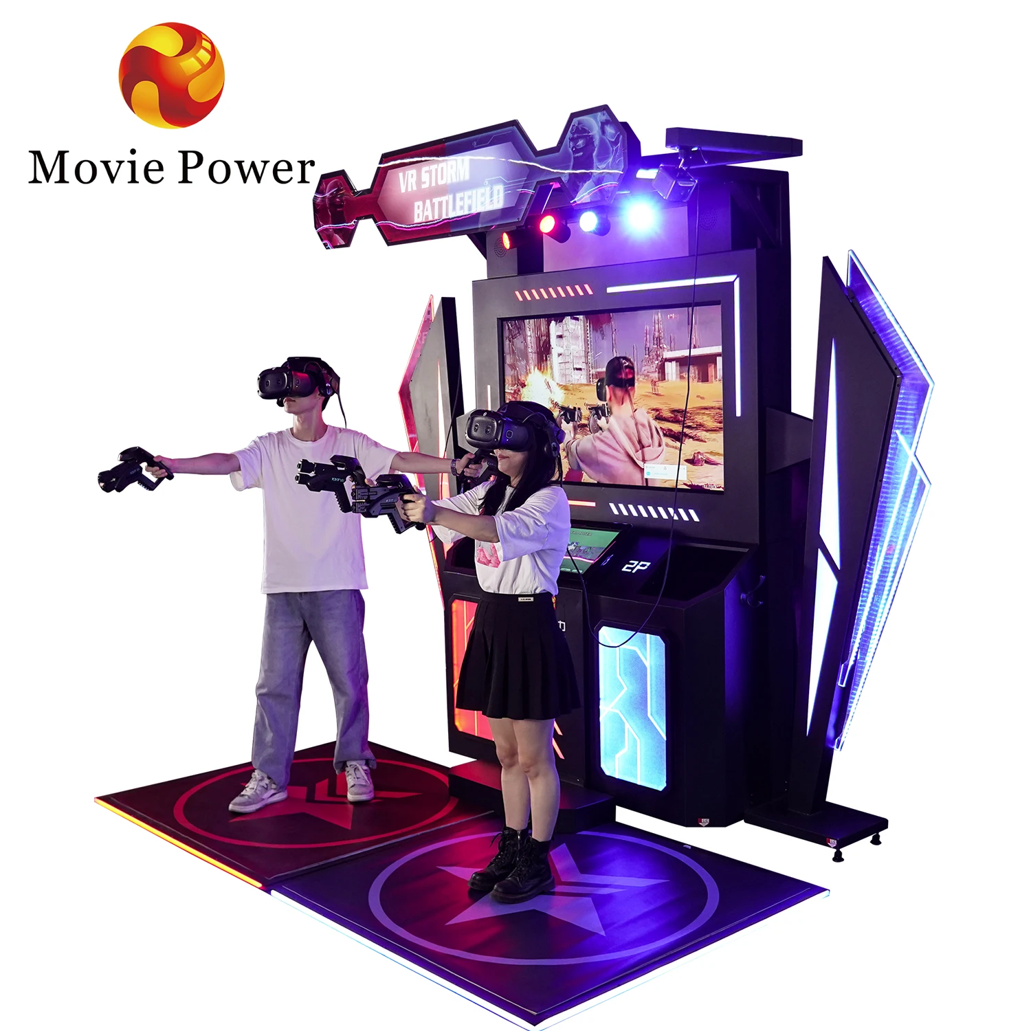 Indoor Playground Virtual Reality Shooter Game Amusement Park 9D Visual Reality Gun Game 2 Players VR Shooting Simulator