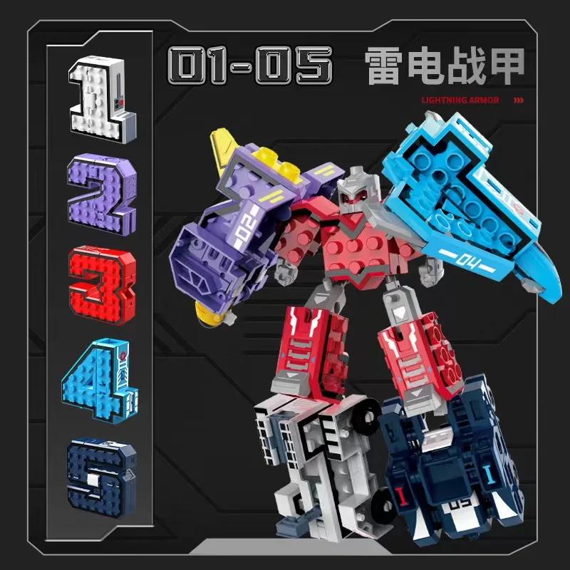 Digital Numbers Transportation Letter Tank Warrior Deformation Action Figures Transformation Robot Toys For Children Gift