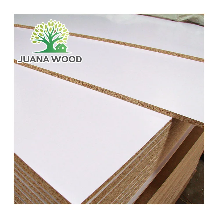 JUANA Wholesale Furniture Grade White Melamine Particle Board High Density Melamine Chipboard 18mm Melamine Raw Laminated Board