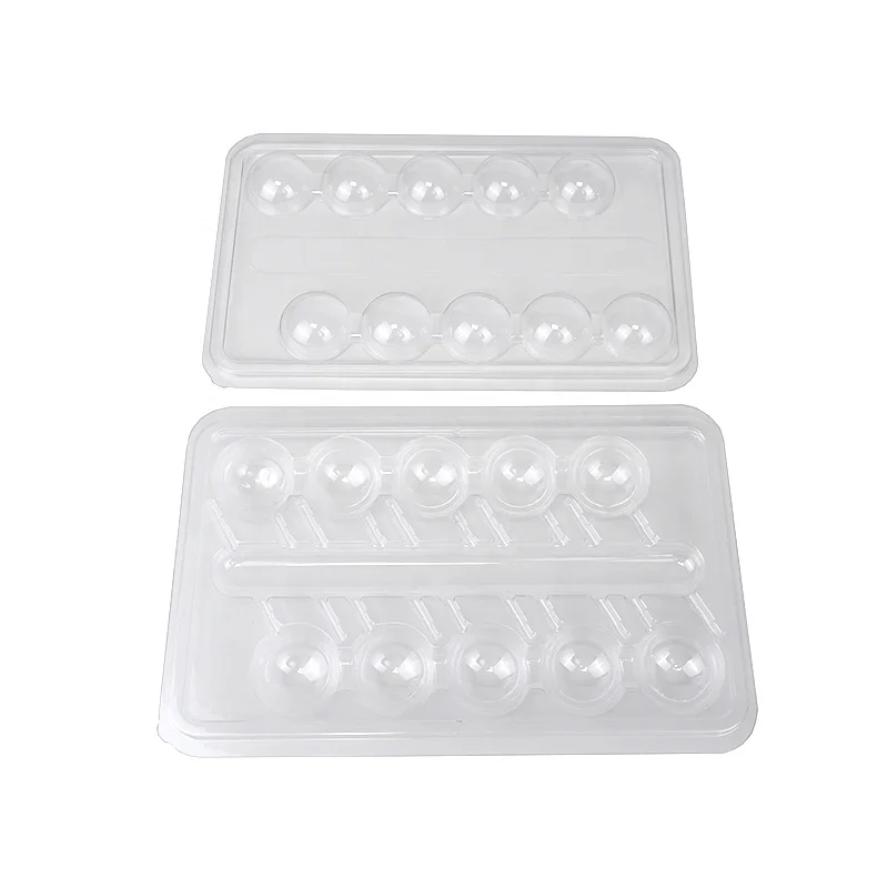 Wholesale Cake Pops Clear Plastic Blister Container Box 10 Cavities With Sticks Lollipop Candy Packaging Trays