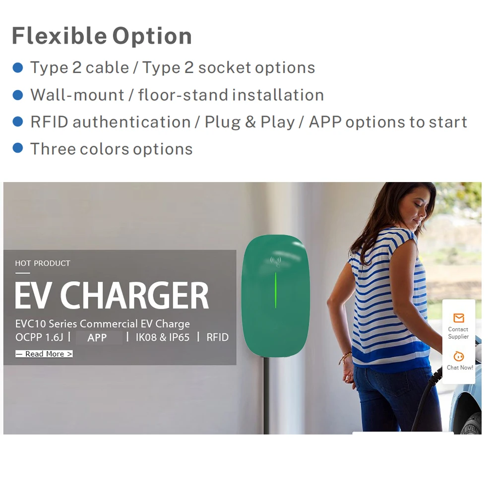 shenzhen ev charger Wholesale High quality 7.4Kw Mode 3 Wallbox 1 Phase 32A  Solar Charging Station EV For Electric Vehicles Car