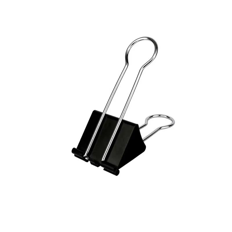 Office Supplies Document Foldback Black Metal Sheet Grip Clamps Paper Binder Clips