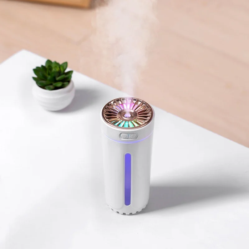 New small fog volume mute rechargeable  portable USB car household colorful night light air humidifier purifier