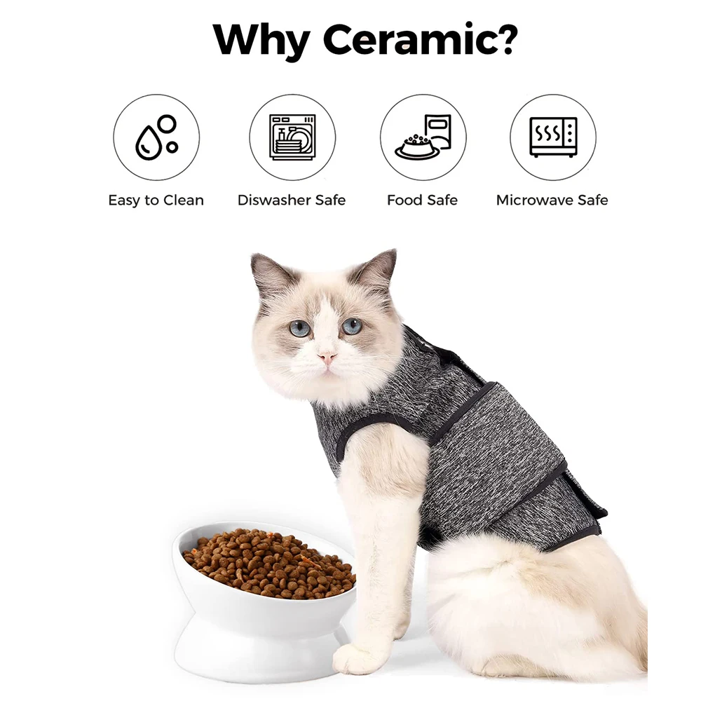 Миска для воды с приподнятым наклоном защита от рвоты посуда домашних животных маленьких собак кошачьих котов толстым лицом керамическая миска кормом кошек