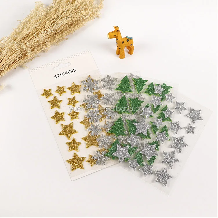 
soft glitter alphabet EVA Foam sticker Education Letter sponge sticker 