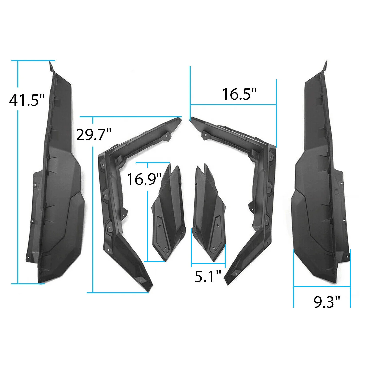 X3 Super Extended Fender Flares For Can Am Maverick X3 Models 2017-2021 Include MAX(6 Piece Complete Set)