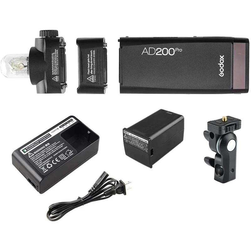 GODOX AD200 Pro 200Ws 2.4G 1/8000 HSS 500 Full Power Camera Strobe Flash Light Speedlite with 2900mAh Battery