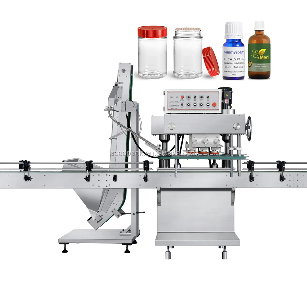 Automatic Snack Cans Cap Closing Machine Plastic Glass Jars Cap Capping Machine