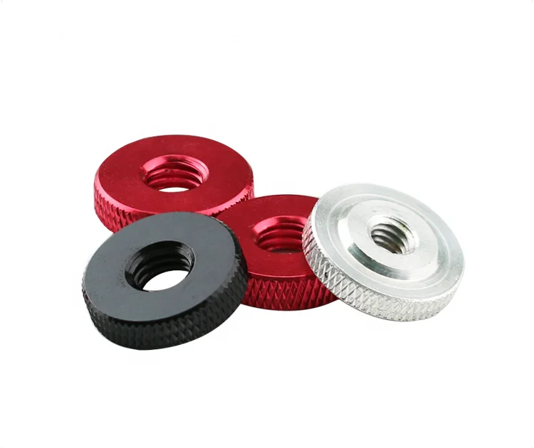 Anodized Aluminum Hand Nut M3 M4 M5 Knurled Thumb Nut  Precision Knurled Aluminum Thin Step Thumb Nut