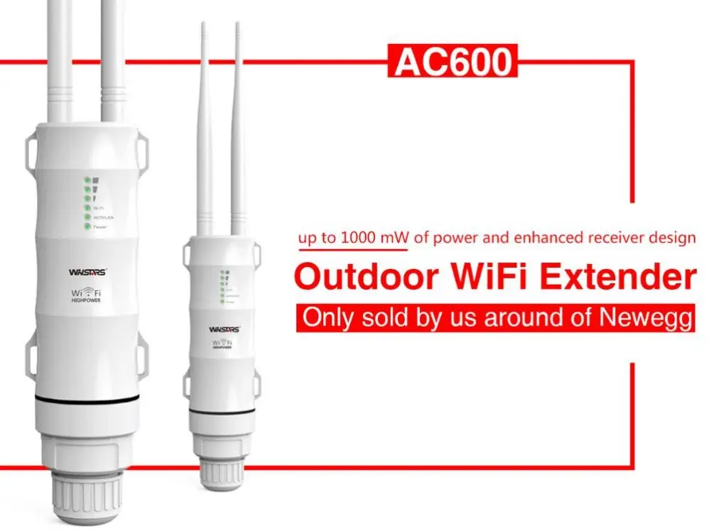 Dual-Band AC600 High Power WiFi Outdoor Router, WiFi AP/Repeater with Easy Wireless Network Setup and Management