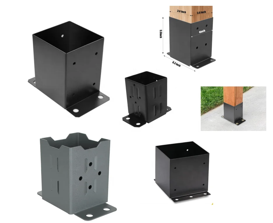 Custom Styles Heavy Duty 3-Way Carbon Steel 4x4/6x6/8x8 Black Pergola Bracket  Pergola Bracket Brackets