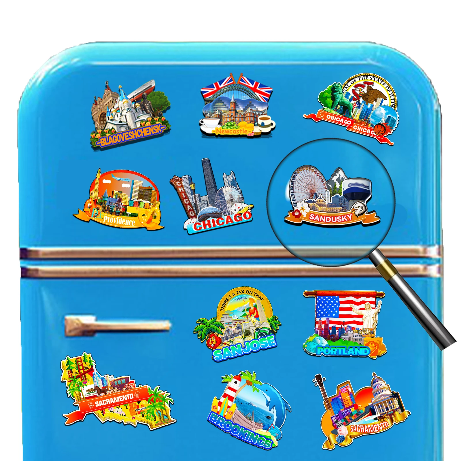 Refrigerator Magnet Sandusky Ohio USA Fridge Magnet City Travel Souvenirs Gifts 3D Classic Home Crafts