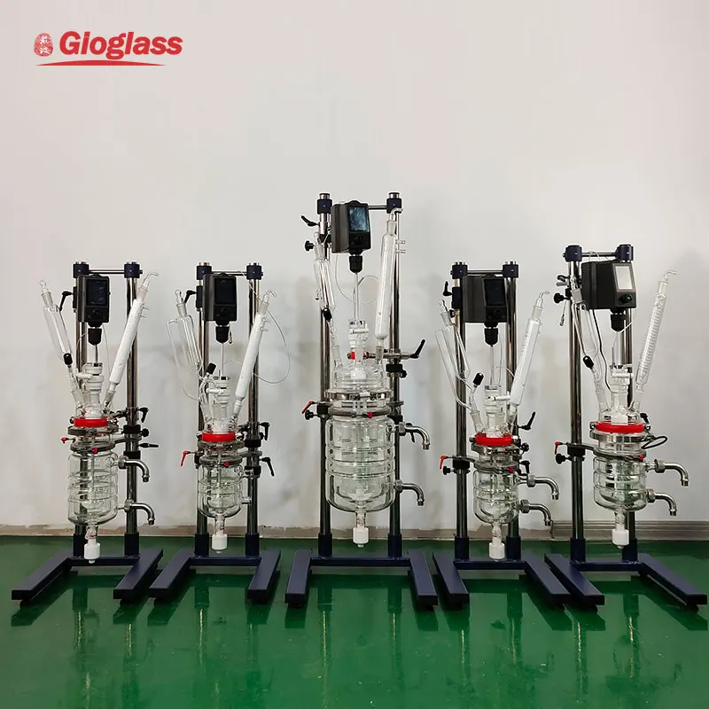 1L 2L 3L 5L Laboratory mini single layer chemical glass reactor/Jacketed Glass Reactors