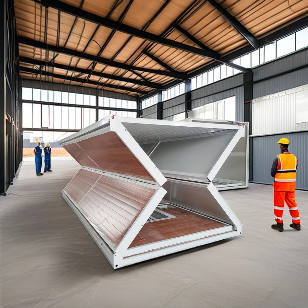 20 Foot Red Frame Folding Container Cheap Living Room Prefabricated Activity Room Made Sandwich Panel Office Building Cheap