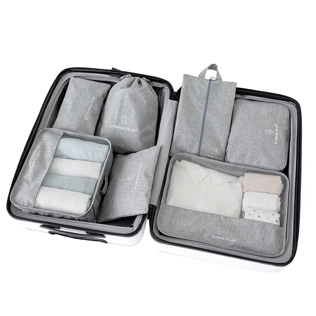 Hot 7 in 1 travel organizer bag set lightweight Travel Luggage Organizer Bags 7 pcs Packing Cubes Travel bag Set