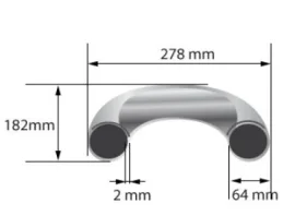 Трубы алюминиевые U-образные 2 5 дюйма 64 мм 180