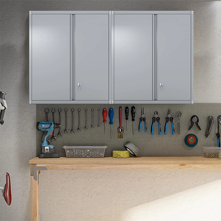 JH-Mech Wall Storage Cabinet OEM High Quality Office  lock Adjustable Shelf Grey Steel Foldable Wall Cabinet