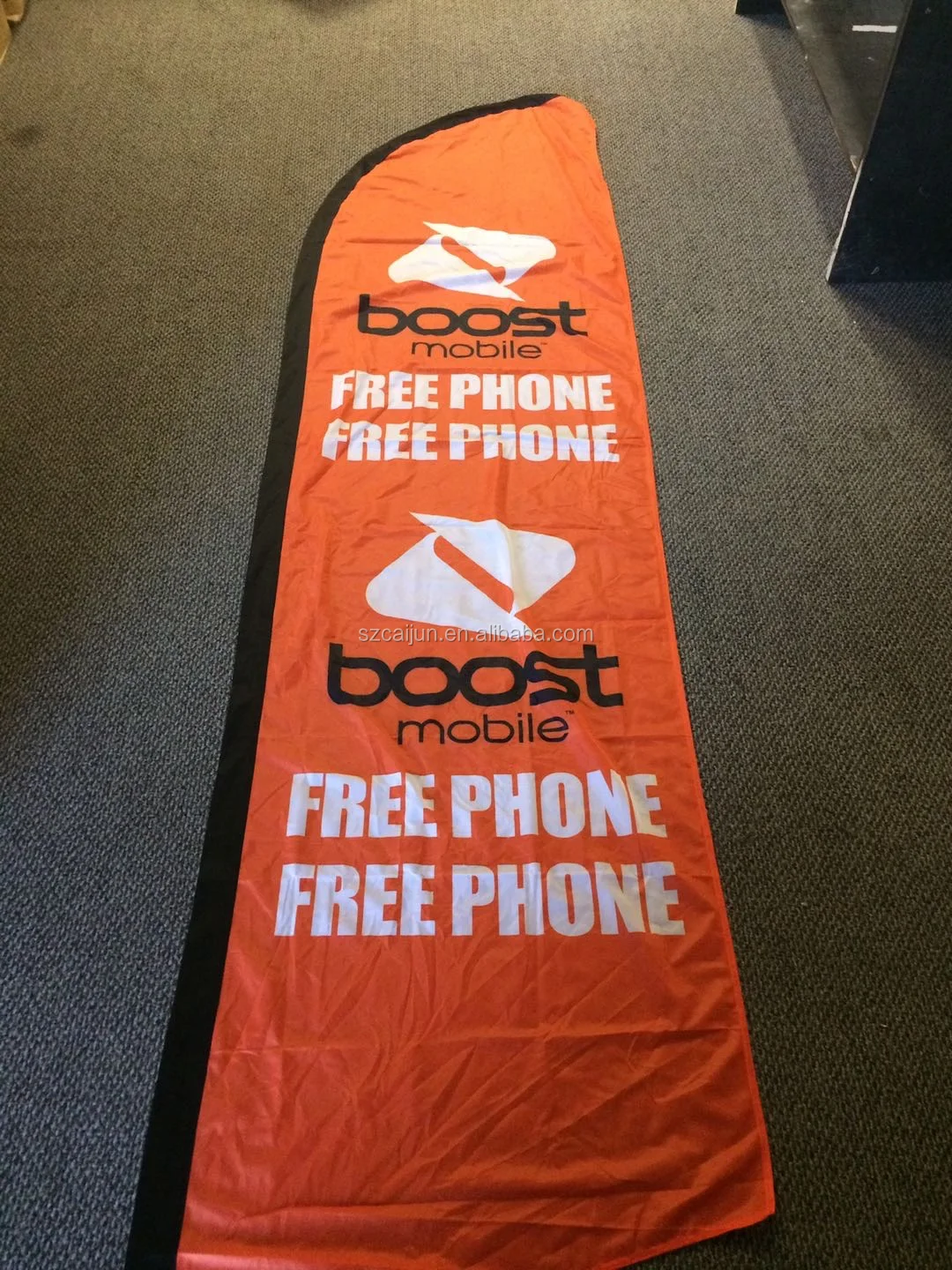 Customized design double sides printed P shape teardrop feather flag