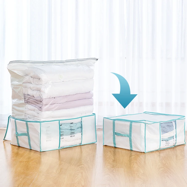 
Taili Oxford Fabric Large Capacity Quilts Vacuum Storage Bag Combination Bedding Clothing Organizer Space Saver Storage Box Bin 