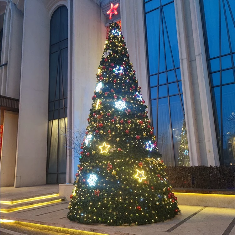 Customized Holiday Street Decorative Large PVC Branch Christmas Tree 8m 10m 12m Sizes Customized