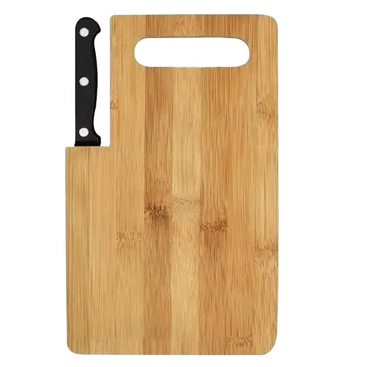 Customized Kitchenware Cutting Board Bamboo Cutting Board with Handle Build in Knife