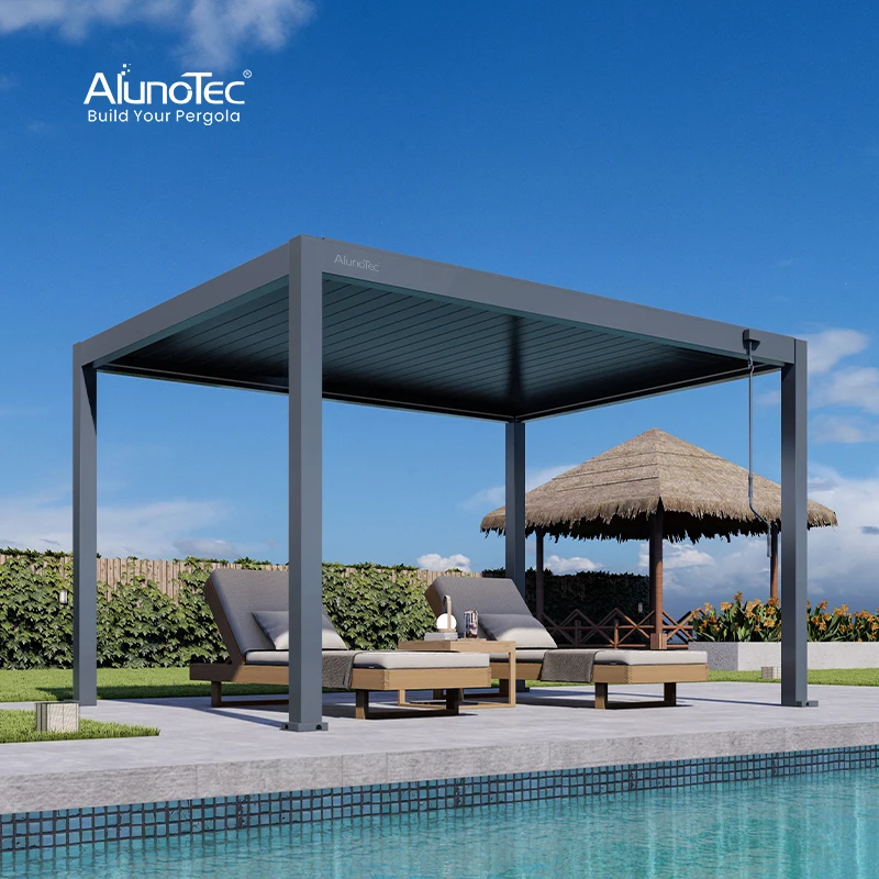 3x3 3x4 4x4 6x4m Factory Wholesale Modern Outdoor Bioclimatic Garden Aluminium Louvered Pergola