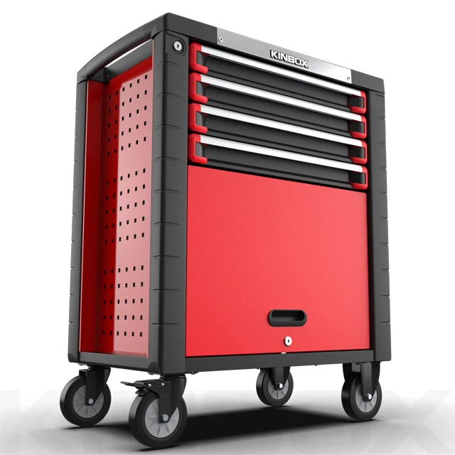 Ningbo Kinbox 4 Drawer Stainless Steel Worktop Trolley Case Tool Set for Car Workshop