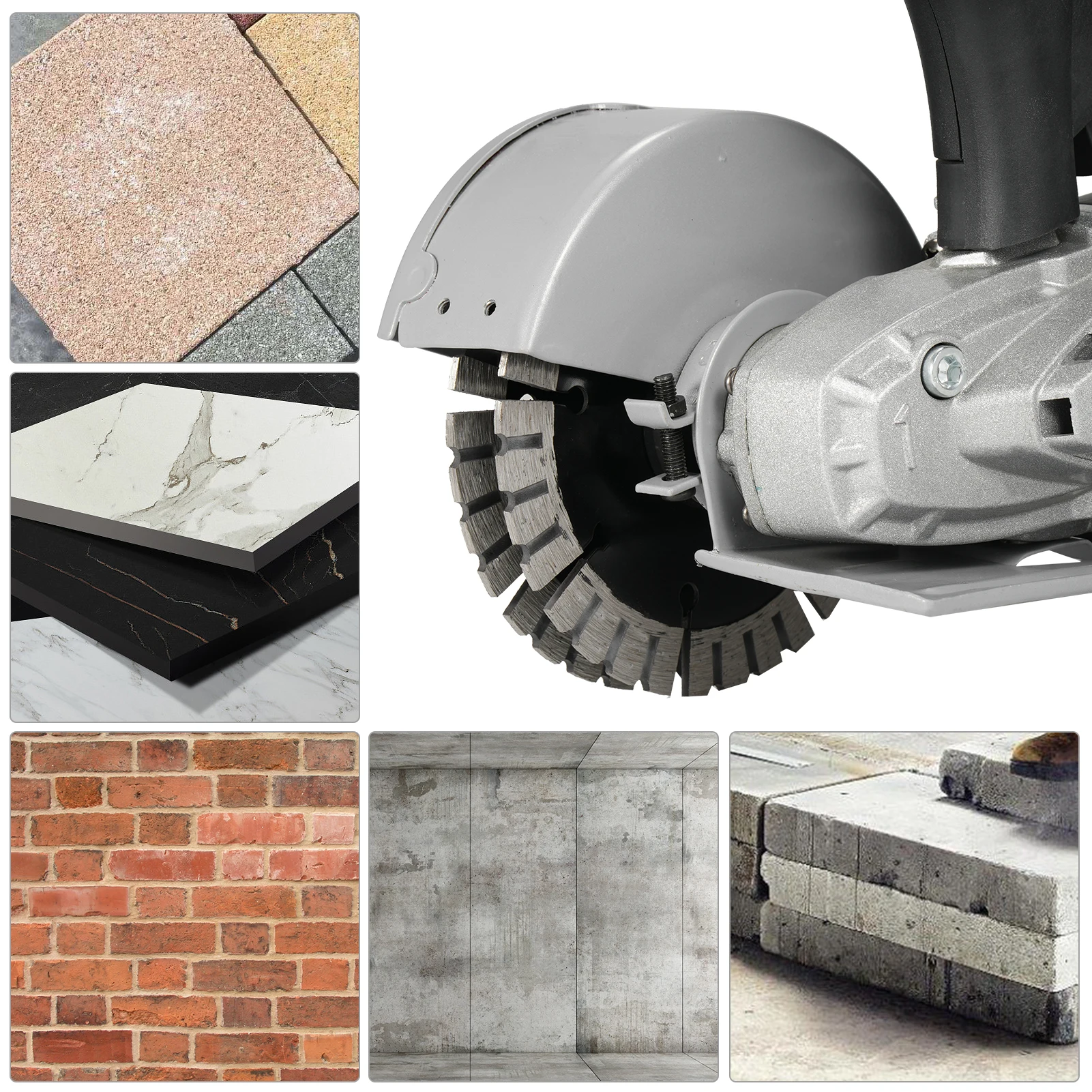 1800W 120V Electric Wall Grooving Chaser Concrete Cutting Machine  Slotting Brick Granite Marble Grooves With 6Pcs Saw Blades