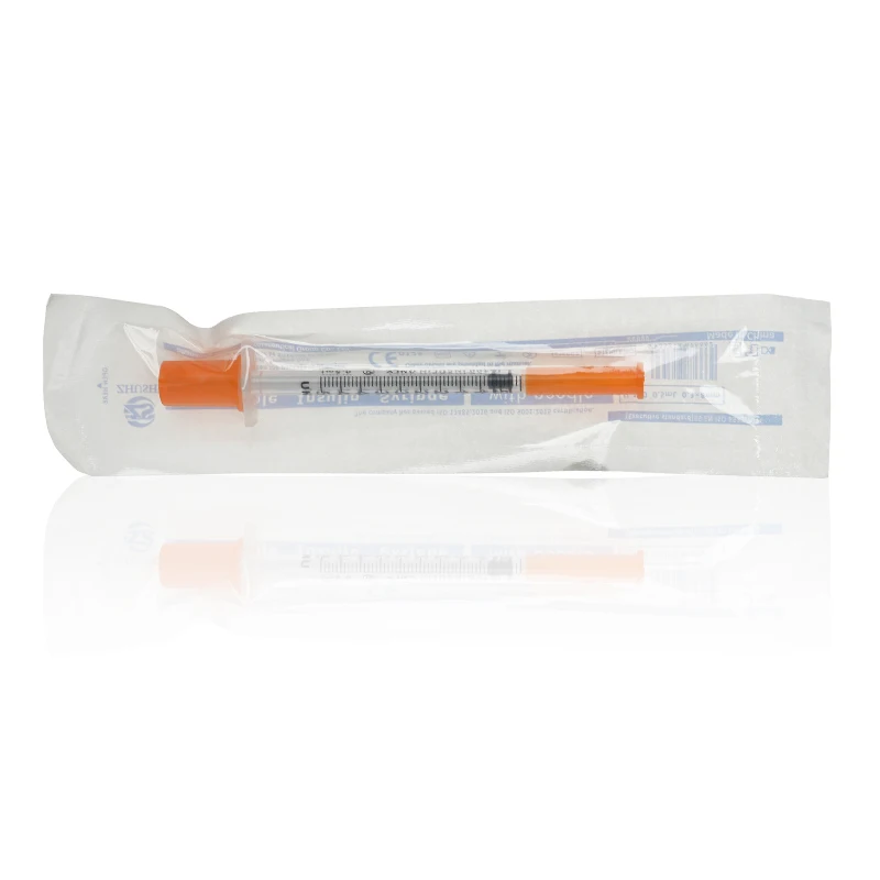 ZS Or Customized Medical Disposable Insulin Syringe 1ml 0.5ml Diabetic Insulin Syringe With Fixed Needle
