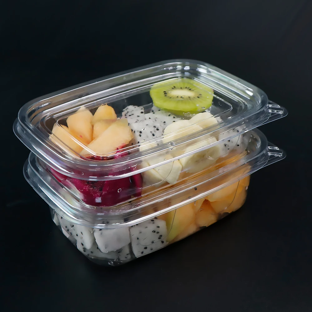 Transparent Pet Clamshell Packaging Fresh Cut Fruit Packing Box All-In-One Disposable Plastic Fresh Cut Fruit Salad Container
