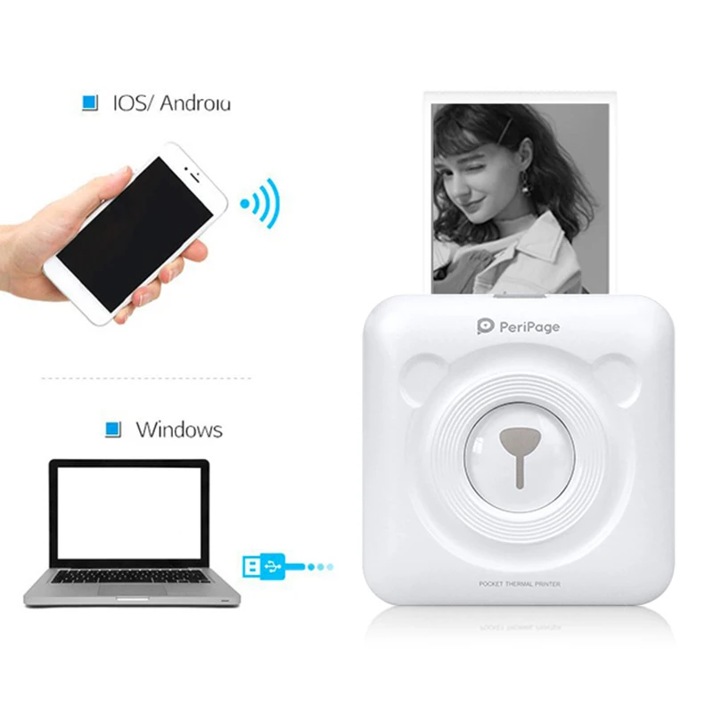  Portable 58mm Desk Wireless Thermal Label Printer Mini Sticker Photo Bt impresora