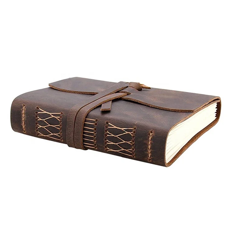 Custom Handmade Genuine Leather Travel Journal Vintage Leather Bound Writing Notebook