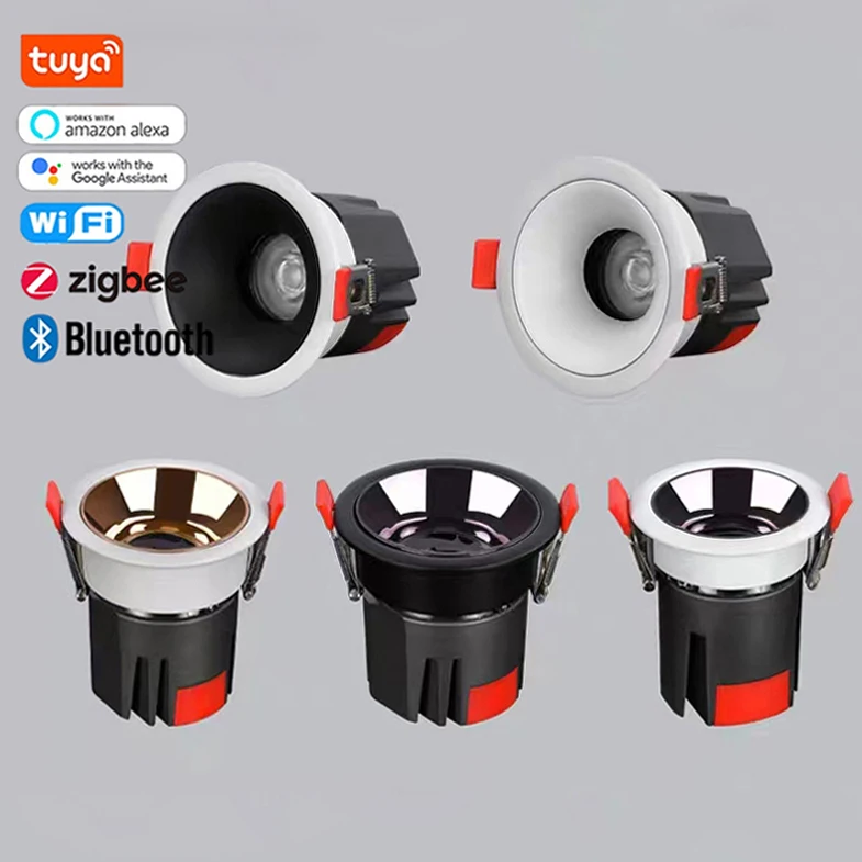 0-10v dali triac dimmable ceiling spot light rgb ceiling light 24v 220v tuya zigbee wifi bluetooth adjustable led downlight ip65