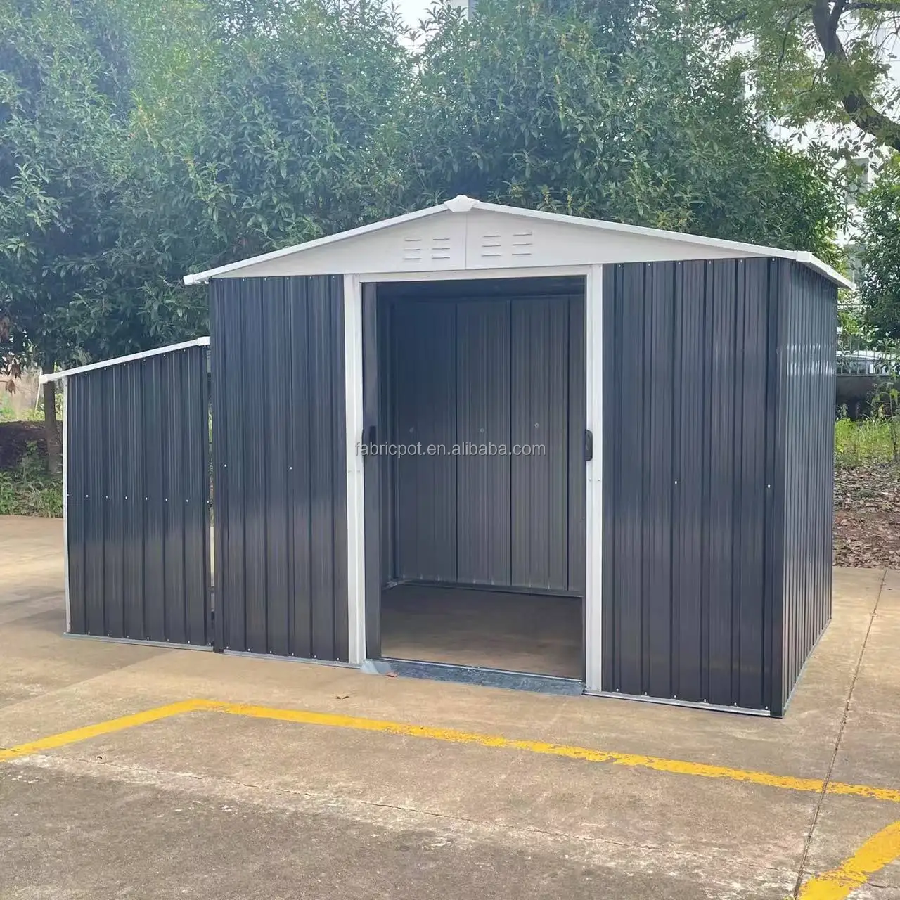 Customized galvanized roof tool storage house small steel outdoor and indoor storage cabinet shed