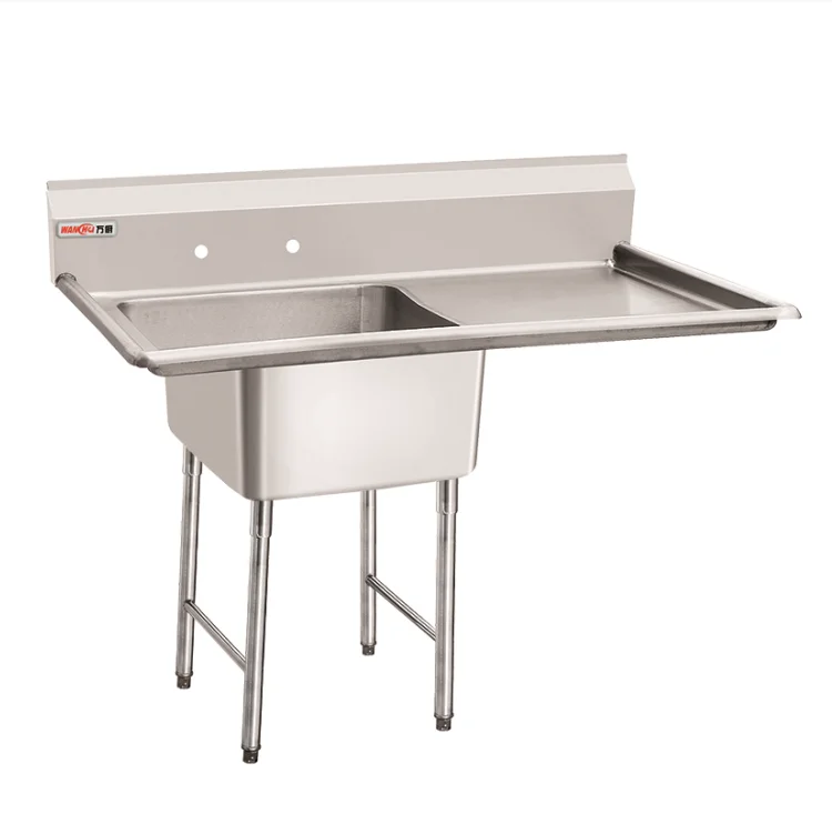 NSF American Style Stainless Steel Restaurant 3 Compartment Sink Table with Drainboard Commercial Food Prep Sink Table