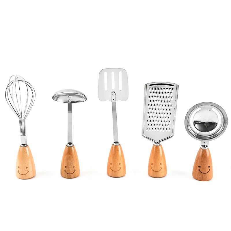 New Design Stainless Steel Kitchen Utensils Set 11pcs for Kids Mini Kitchen Tools Accessories