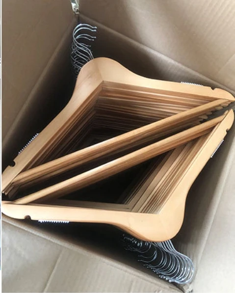 Wooden hanger thickened retro solid wood hanger