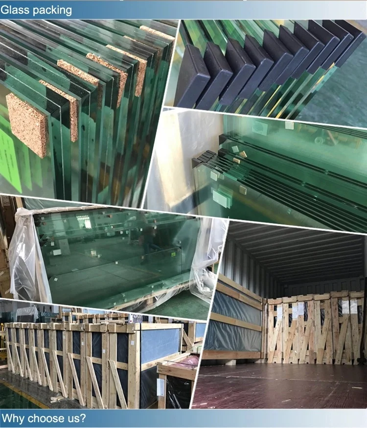 12Mm Tempered Glass Fence Frameless Toughened Outdoor Exterior Balustrade Balcony Glass Railing with Led Light