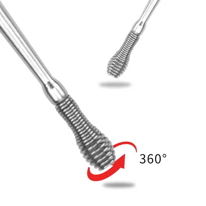 Portable 7pcs Metal Ear Wax Removal Kit Stainless Steel Ear Pick EarWax Remover Ear Cleaning Tool With Cleaning Brush
