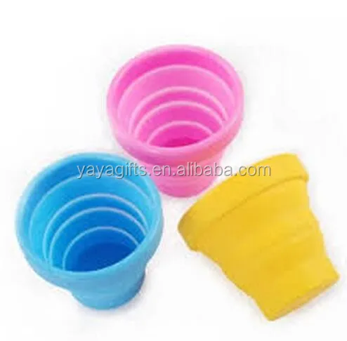 custom design portable and food grade collapsible cups travel silicone folding mug