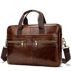 new 2023 travel business laptop genuine leather shoulder messenger bag men