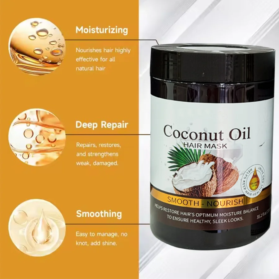 OEM/ODM Natural coconut oil essence hair mask Nourishing and moisturizing care Deep treatment for hair damage Keratin hair mask