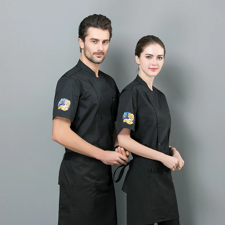 Customized Logo 5XL Plus Size For Cook Workwear Uniform Food Service Restaurant Saloon Pastry Chef Coat Jacket Chef Uniform