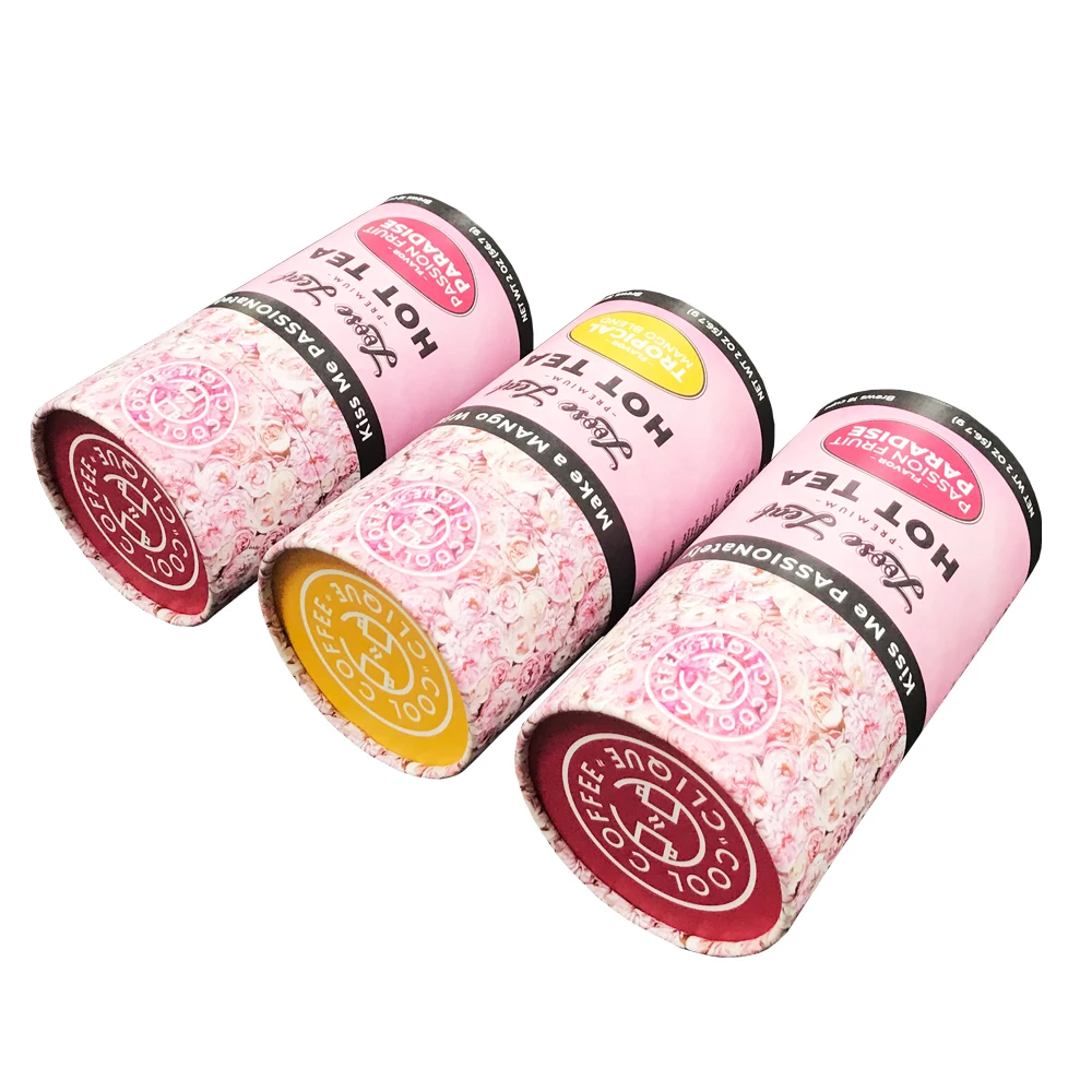 Customized Printed Free Samples Paper Gift Packaging Round Coffee Tea Cardboard Boxes For Packing