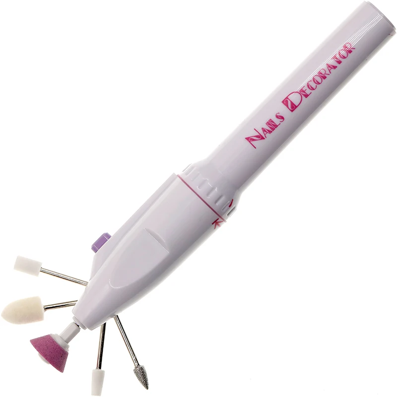 Электрическая пилка для маникюра и педикюра, набор из нескольких насадок для полировки ногтей, инструменты для полировки ногтей