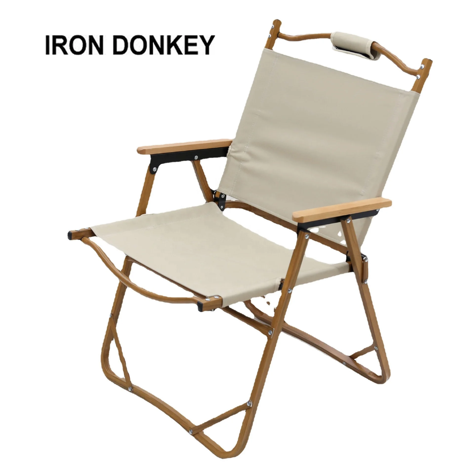 IRONDONKEY, складной деревянный стул для кемпинга, переносное съемное пляжное кресло с логотипом