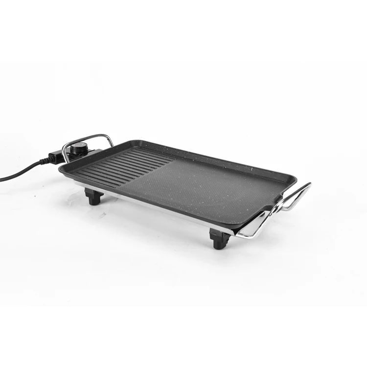 mini nonstick cast iron double barberque electric grill pan